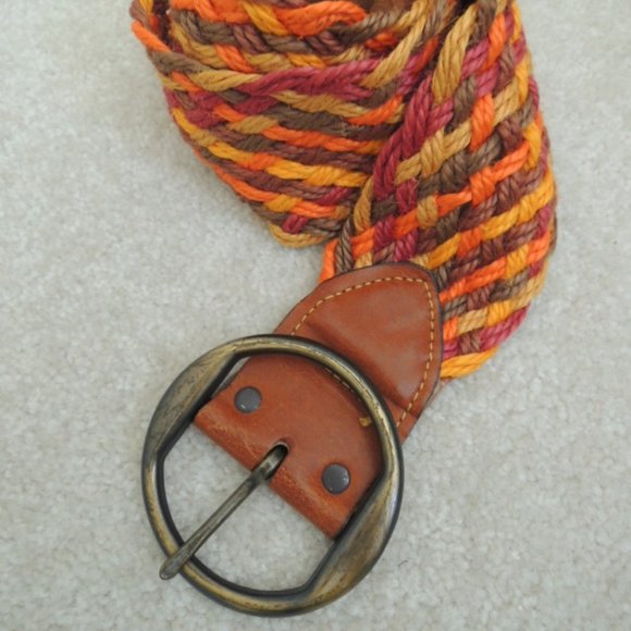 Belt Size 32 Multicolor Braided Rope/Leather Harness Buckle by Fife & Drum Paris main image 9